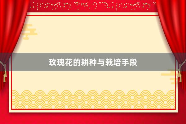 玫瑰花的耕种与栽培手段