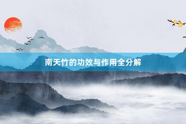 南天竹的功效与作用全分解